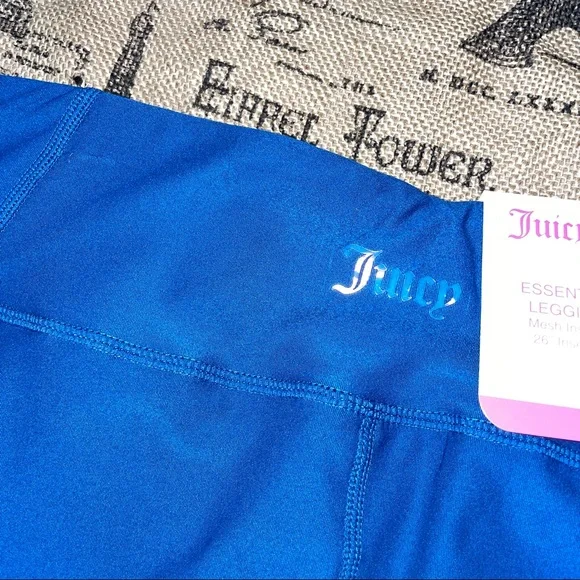 Juicy Couture NWT! Sport Moody Blue Mesh Inserts Essential Legging Size L - Picture 10 of 13